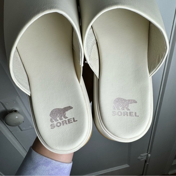 Sorel Dayspring Slide Women’s Platform Sandal in Chalk New Without Tags Size 10 - Picture 8 of 13